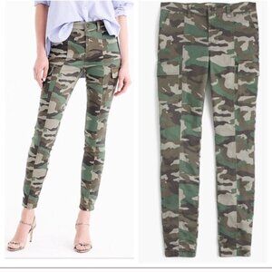J. Crew 9" Cargo Toothpick Cotton Tencel Pant in Camo Print Size 30 EUC